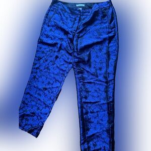 Liz Claiborne Royal Blue Jacquard Pants